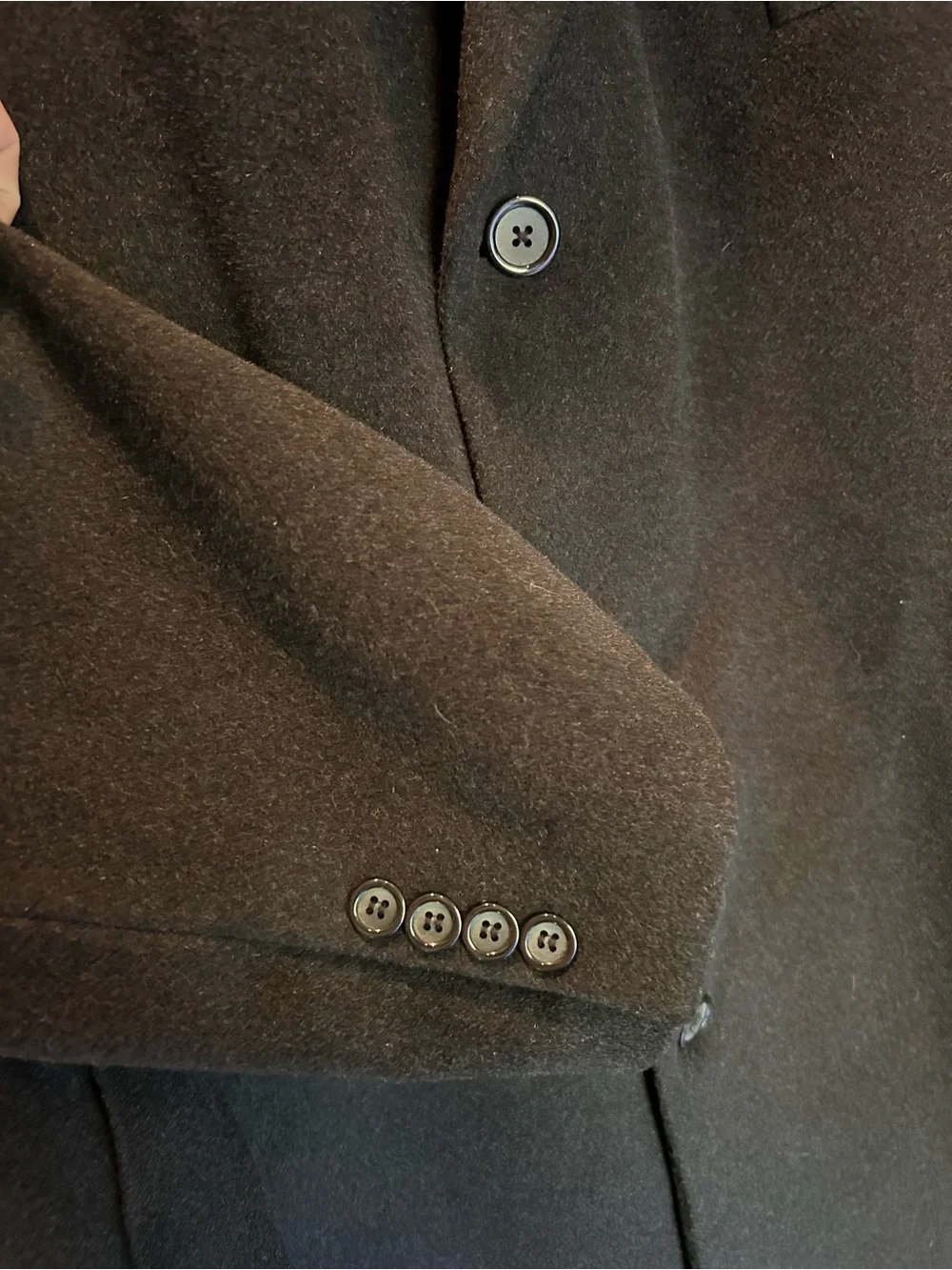 Lauren Ralph Lauren Columbia wool cashmere men’s 48R black topcoat/trenchcoat